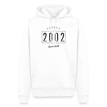 Meilleur millésime 2002 Millésime 2002 Anniversaire Anniversaire - Sweat à capuche Premium bio Homme - blanc - Devant - Nico (187cm)