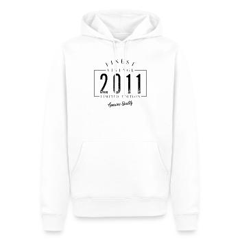 Finest Vintage 2011 Jahrgang 2011 Geburtatag - Männer Premium Bio Hoodie - Weiß - Vorne - Nico (187cm)