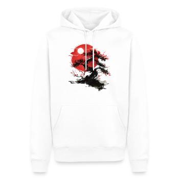 Bonsaï esthétique de la lune rouge du bouddhisme des arbres japonais - Sweat à capuche Premium bio Homme - blanc - Devant - Nico (187cm)