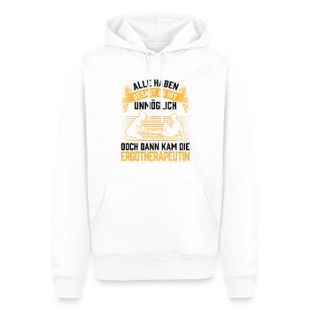 Dann kam die Ergotherapeutin Ergotherapie - Männer Premium Bio Hoodie - Weiß - Vorne - Nico (187cm)