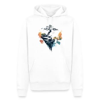 Japan Landschaft Bonsai Baum Vögel Aesthetic - Männer Premium Bio Hoodie - Weiß - Vorne - Nico (187cm)
