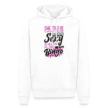 Bingo Player Ironic Sarcastic She - Männer Premium Bio Hoodie - Weiß - Vorne - Nico (187cm)