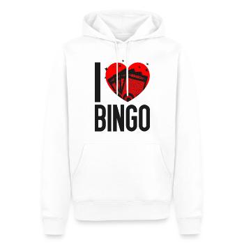 Bingo Player Heart I Love Bingo - Männer Premium Bio Hoodie - Weiß - Vorne - Nico (187cm)
