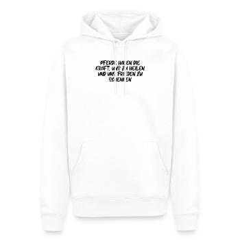 Équitation - Les chevaux ont le pouvoir de nous guérir - Sweat à capuche Premium bio Homme - blanc - Devant - Nico (187cm)