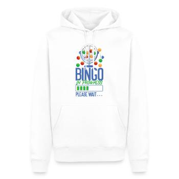 Bingo Player Bingo In Progress - Männer Premium Bio Hoodie - Weiß - Vorne - Nico (187cm)