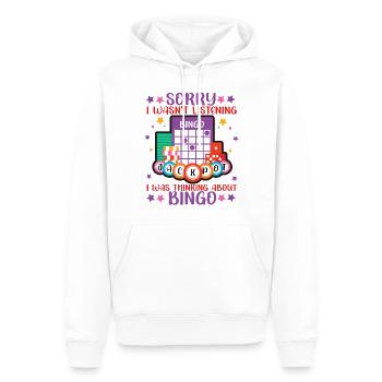 Bingo Player Sorry I Wasn't - Männer Premium Bio Hoodie - Weiß - Vorne - Nico (187cm)