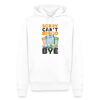Joueur de bingo désolé ne peut pas bingo bye - Sweat à capuche Premium bio Homme - blanc - Devant - Nico (187cm)