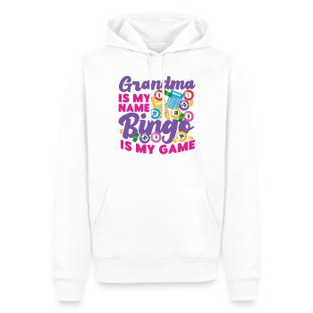 Joueur de bingo Grand-mère Grand-mère est mon - Sweat à capuche Premium bio Homme - blanc - Devant - Nico (187cm)