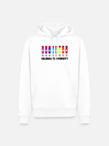 Bingo Player Celebrate Diversity - Men’s Premium Organic Hoodie - white