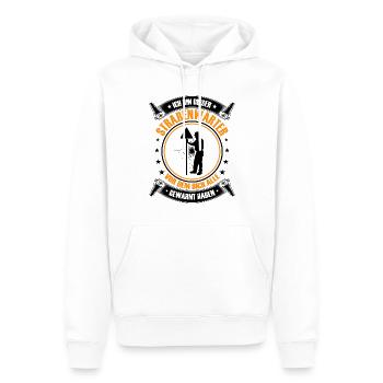Gardien de la route, je suis ce gardien de la voirie - Sweat à capuche Premium bio Homme - blanc - Devant - Nico (187cm)