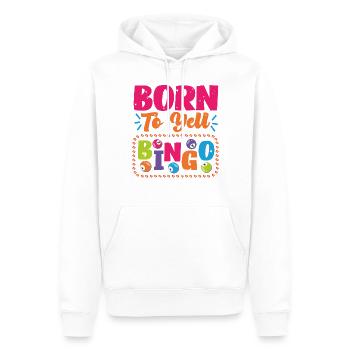 Joueur de bingo né pour crier bingo - Sweat à capuche Premium bio Homme - blanc - Devant - Nico (187cm)