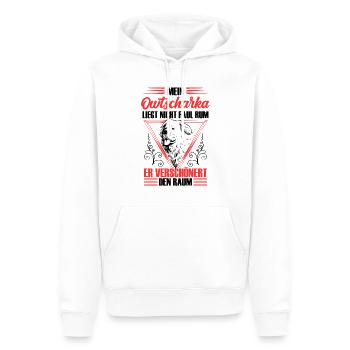 Ovcharka n’est pas un Caucasien paresseux Ovcharka - Sweat à capuche Premium bio Homme - blanc - Devant - Nico (187cm)