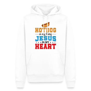 Hot Dog Adult Jesus Faith - Men’s Premium Organic Hoodie - white - Front - Nico (187cm)