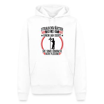 Les ouvriers d’entretien des routes ne sont pas désorganisés - Sweat à capuche Premium bio Homme - blanc - Devant - Nico (187cm)