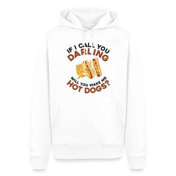 Hot Dog Adulte Si Je T’appelle - Sweat à capuche Premium bio Homme - blanc - Devant - Nico (187cm)