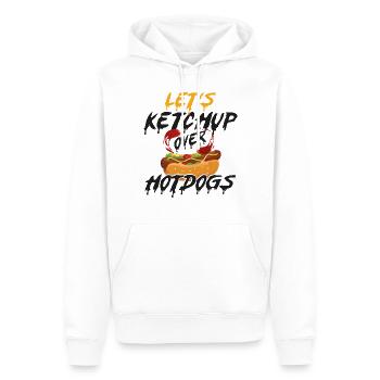 Hot Dog Adult Let's Ketchup Over - Men’s Premium Organic Hoodie - white - Front - Nico (187cm)