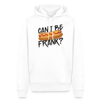 Hot Dog Adult Pun Can I Be Frank? - Men’s Premium Organic Hoodie - white - Front - Nico (187cm)