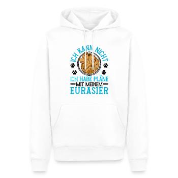 Pläne mit meinem Eurasier Eurasian Spitz - Männer Premium Bio Hoodie - Weiß - Vorne - Nico (187cm)