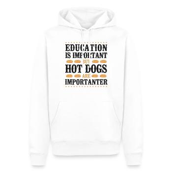Hot Dog Adult Education Is - Men’s Premium Organic Hoodie - white - Front - Nico (187cm)