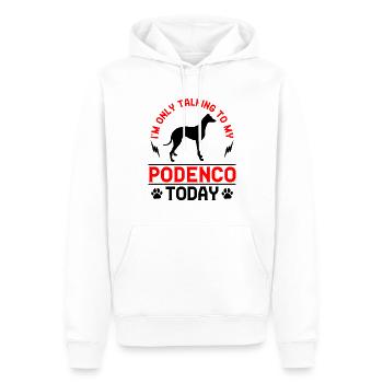 Podenco Greyhound Parlez uniquement avec Podenco - Sweat à capuche Premium bio Homme - blanc - Devant - Nico (187cm)