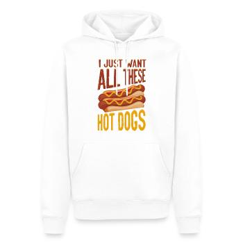 hot-dog adulte je veux juste tout - Sweat à capuche Premium bio Homme - blanc - Devant - Nico (187cm)
