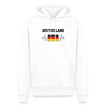 Germany Heartbeat - Men’s Premium Organic Hoodie - white - Front - Nico (187cm)