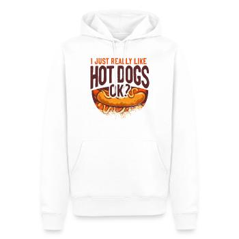 Hot Dog Adult I Just Really Like - Men’s Premium Organic Hoodie - white - Front - Nico (187cm)