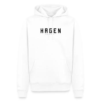 Hagen Meine Stadt - Männer Premium Bio Hoodie - Weiß - Vorne - Nico (187cm)