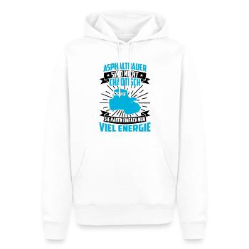 Asphalt construction is not chaotic road construction - Men’s Premium Organic Hoodie - white - Front - Nico (187cm)