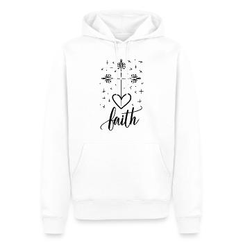 Foi Coeur Chrétiens Croix Religion Cadeau Chrétien - Sweat à capuche Premium bio Homme - blanc - Devant - Nico (187cm)