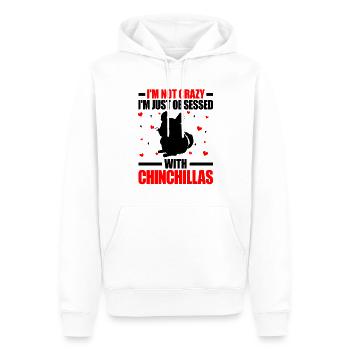 Chinchilla nicht verrückt Nagetier Wollmaus - Männer Premium Bio Hoodie - Weiß - Vorne - Nico (187cm)