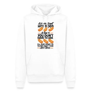 Hot Dog Adult Ask Me About Hot - Männer Premium Bio Hoodie - Weiß - Vorne - Nico (187cm)