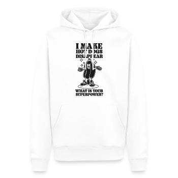 Hot Dog Adulte Je fais des hot-dogs - Sweat à capuche Premium bio Homme - blanc - Devant - Nico (187cm)