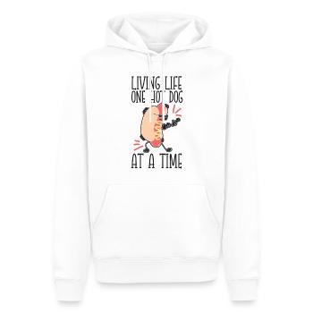 Hot Dog Adult Living Life One Hot - Männer Premium Bio Hoodie - Weiß - Vorne - Nico (187cm)