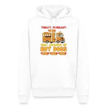 Hot Dog Adult Today's Forecast: - Männer Premium Bio Hoodie - Weiß - Vorne - Nico (187cm)