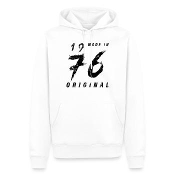 Made In 1976 Original Geburtstag Grunge Distressed - Männer Premium Bio Hoodie - Weiß - Vorne - Nico (187cm)