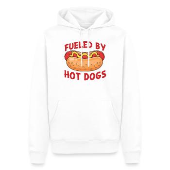 Hot Dog Adulte Alimenté Par Les Hot-Dogs - Sweat à capuche Premium bio Homme - blanc - Devant - Nico (187cm)