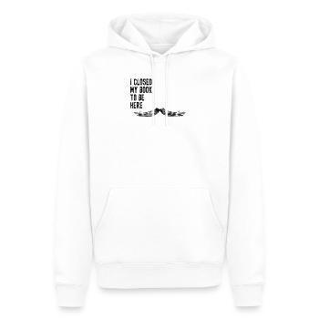 J’ai fermé mon livre pour être ici lire Bookworm - Sweat à capuche Premium bio Homme - blanc - Devant - Nico (187cm)