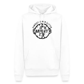 Sawdust Is Man Glitter Schreiner Holzarbeiter - Männer Premium Bio Hoodie - Weiß - Vorne - Nico (187cm)