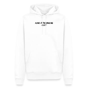 Bowling - Seul au bowling - Sweat à capuche Premium bio Homme - blanc - Devant - Nico (187cm)