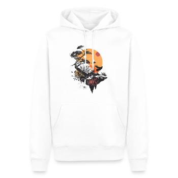 Paysage Oiseaux Coucher De Soleil Cottagecore - Sweat à capuche Premium bio Homme - blanc - Devant - Nico (187cm)