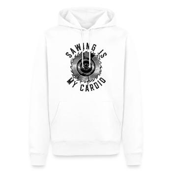 Sawing Is My Cardio Schreiner Tischler Holzarbeit - Männer Premium Bio Hoodie - Weiß - Vorne - Nico (187cm)