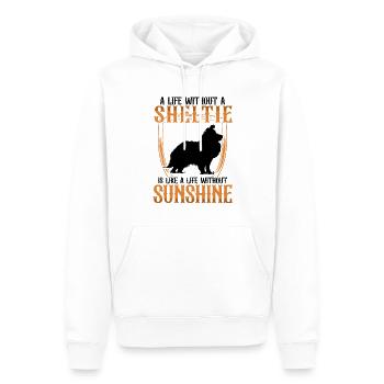 Chien de berger Shetland La vie britannique sans Sheltie - Sweat à capuche Premium bio Homme - blanc - Devant - Nico (187cm)