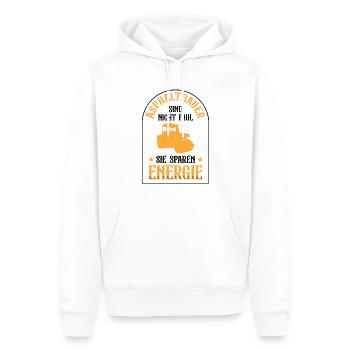 Les constructeurs d’asphalte ne sont pas paresseux dans la construction de routes - Sweat à capuche Premium bio Homme - blanc - Devant - Nico (187cm)