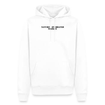 Wandern - Nature: Overrated Scenery - Männer Premium Bio Hoodie - Weiß - Vorne - Nico (187cm)