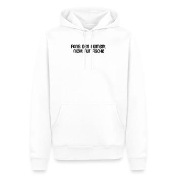 Angeln - Fang den Moment, nicht nur Fische - Männer Premium Bio Hoodie - Weiß - Vorne - Nico (187cm)