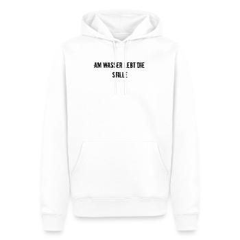 Angeln - Am Wasser lebt die Stille - Männer Premium Bio Hoodie - Weiß - Vorne - Nico (187cm)