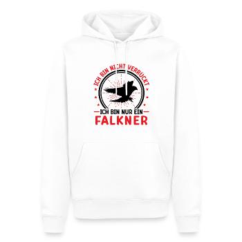 Falkner nicht verrückt Beizjagd Falknerei - Männer Premium Bio Hoodie - Weiß - Vorne - Nico (187cm)