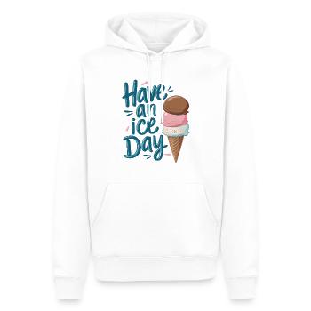Passez une bonne journée, passez une journée sur la glace - Sweat à capuche Premium bio Homme - blanc - Devant - Nico (187cm)