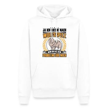 Wolfspitz : Oui, je sens comme Keeshond - Sweat à capuche Premium bio Homme - blanc - Devant - Nico (187cm)